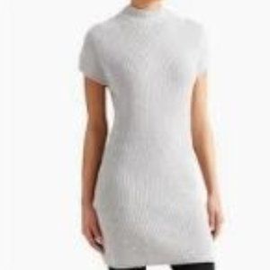 Athleta Sweater Dress Sz Small Grey 100% Merino Wool Mock Neck Pinewood NWOT NEW
